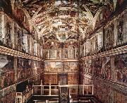 Michelangelo Buonarroti Interior of the Sistine Chapel oil painting reproduction